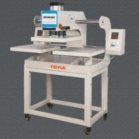 Up-sliding pneumatic up and down heating double-station heat press machine
