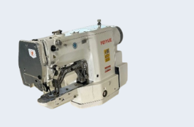Bartack with auto button attach, with borehole
