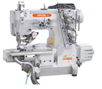 Interlock sewing machine with left cutter