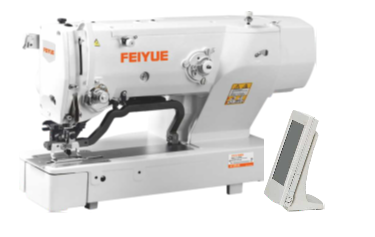 High speed computer controlled straight button holing sewing machine
